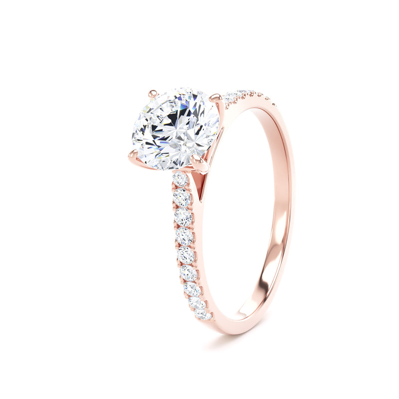 Anne Round Cut Engagement Ring in 18ct Rose Gold