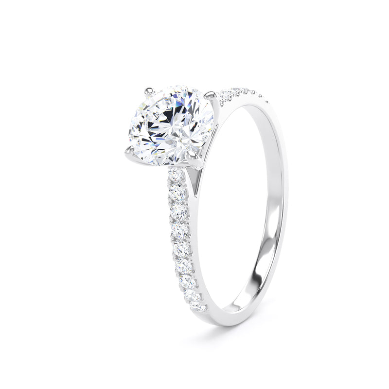 Anne Round Cut Engagement Ring in Platinum 950