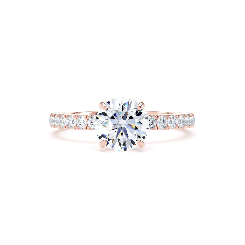Ana Round Cut Engagement Ring in 18ct Rose Gold