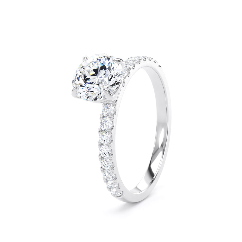 Ana Round Cut Engagement Ring in 9ct White Gold