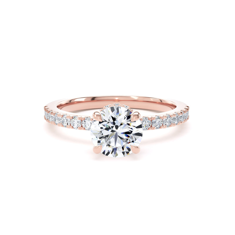 Amy Round Cut Engagement Ring in 18ct Rose Gold