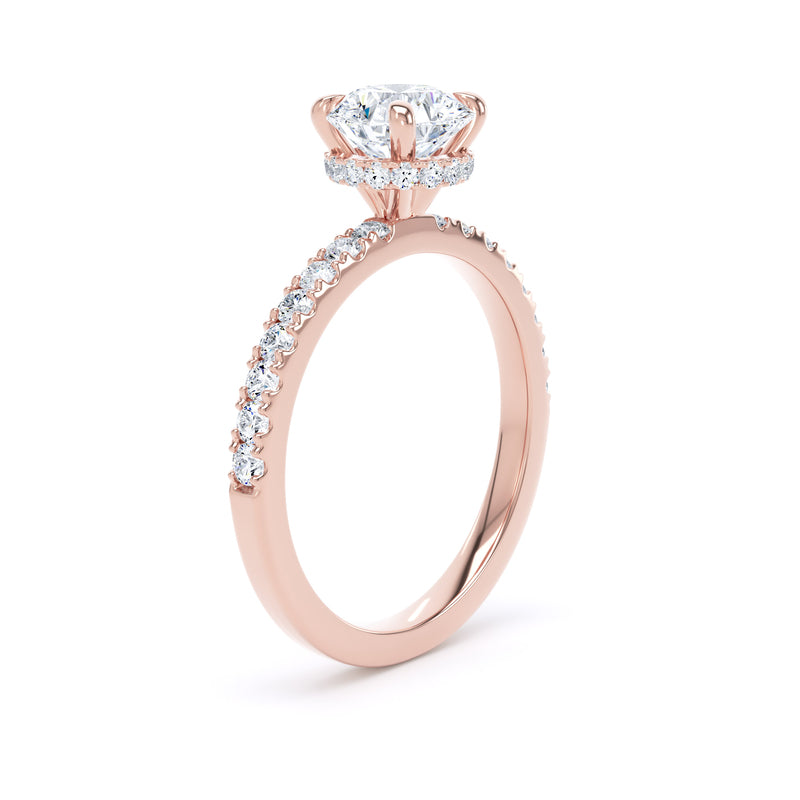 Amy Round Cut Engagement Ring in 18ct Rose Gold
