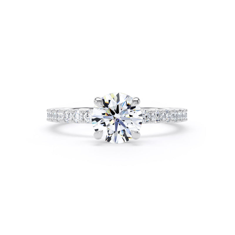 Amy Round Cut Engagement Ring in 18ct White Gold