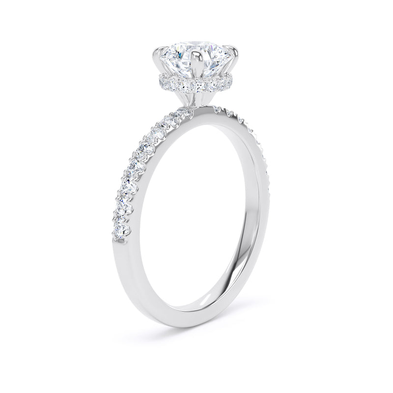Amy Round Cut Engagement Ring in Platinum 950