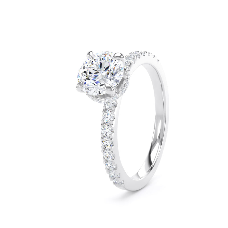 Amy Round Cut Engagement Ring in 18ct White Gold