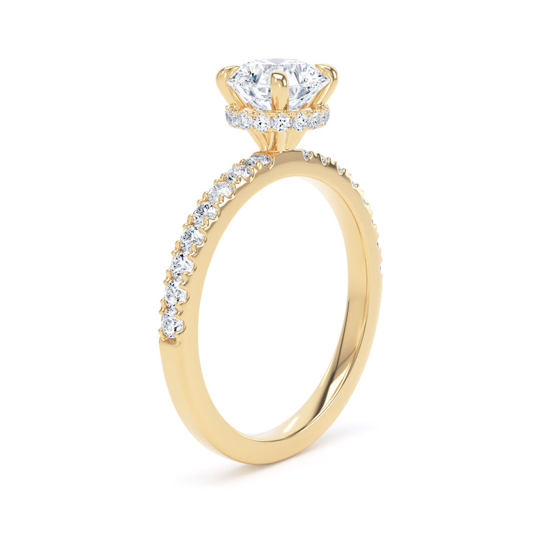 Amy Round Cut Engagement Ring in 18ct Yellow Gold