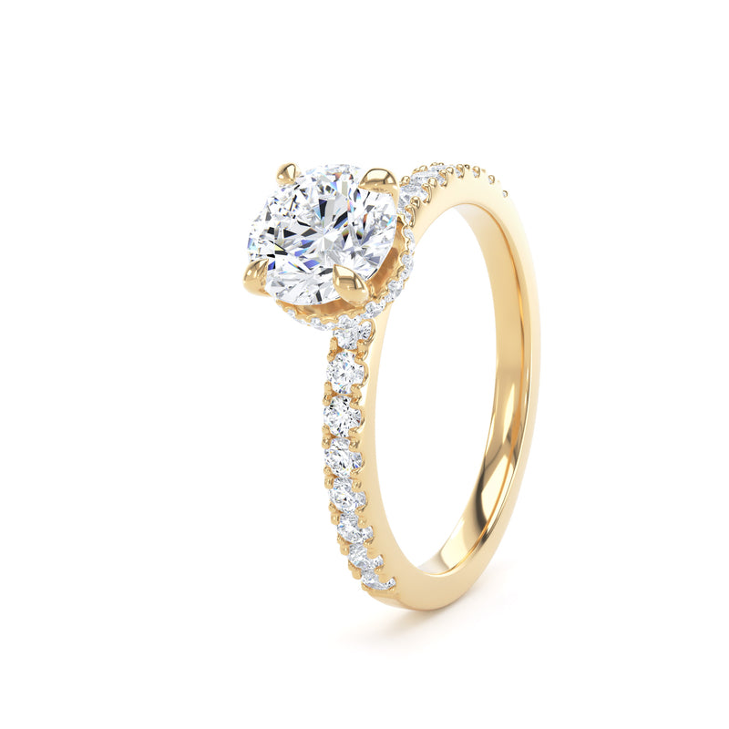 Amy Round Cut Engagement Ring in 18ct Yellow Gold