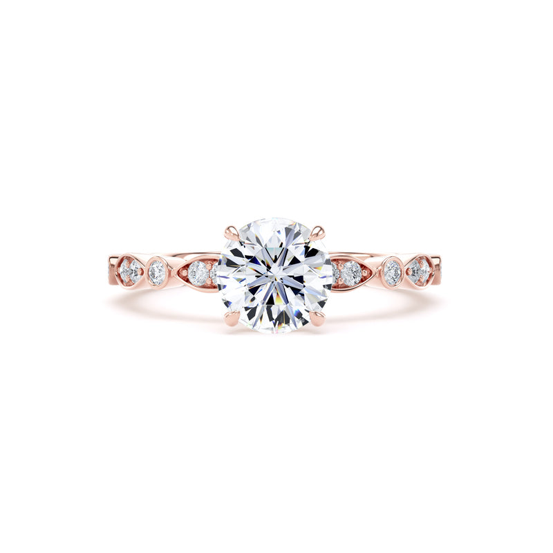 Alma Round Cut Engagement Ring in 18ct Rose Gold