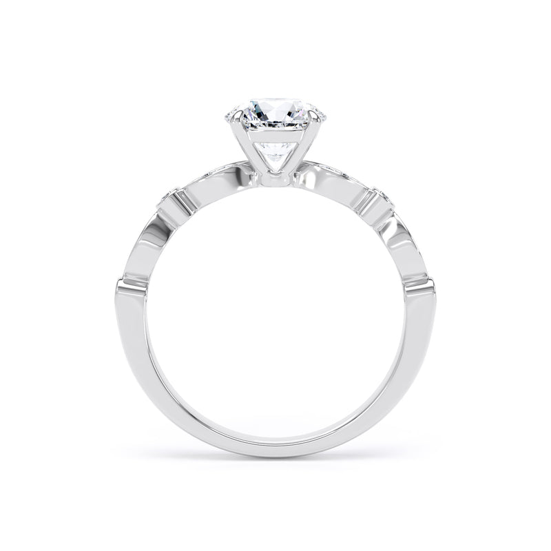 Alma Round Cut Engagement Ring in Platinum 950
