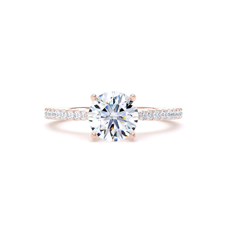 Ada Round Cut Engagement Ring in 9ct Rose Gold
