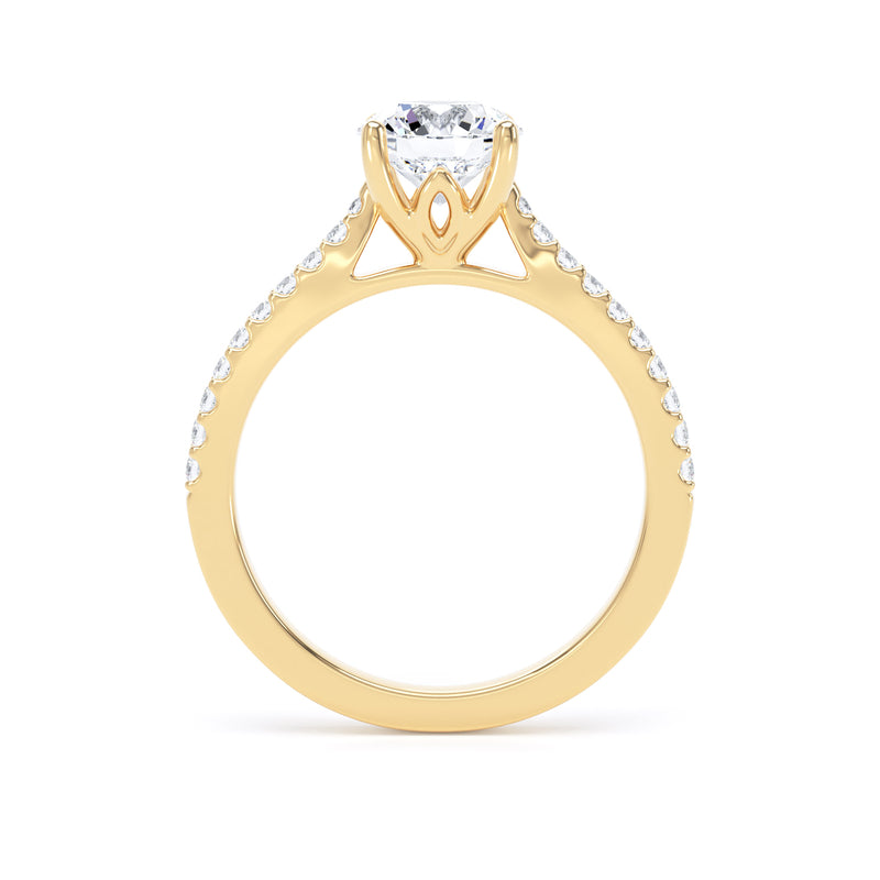 Ada Round Cut Engagement Ring in 9ct Yellow Gold
