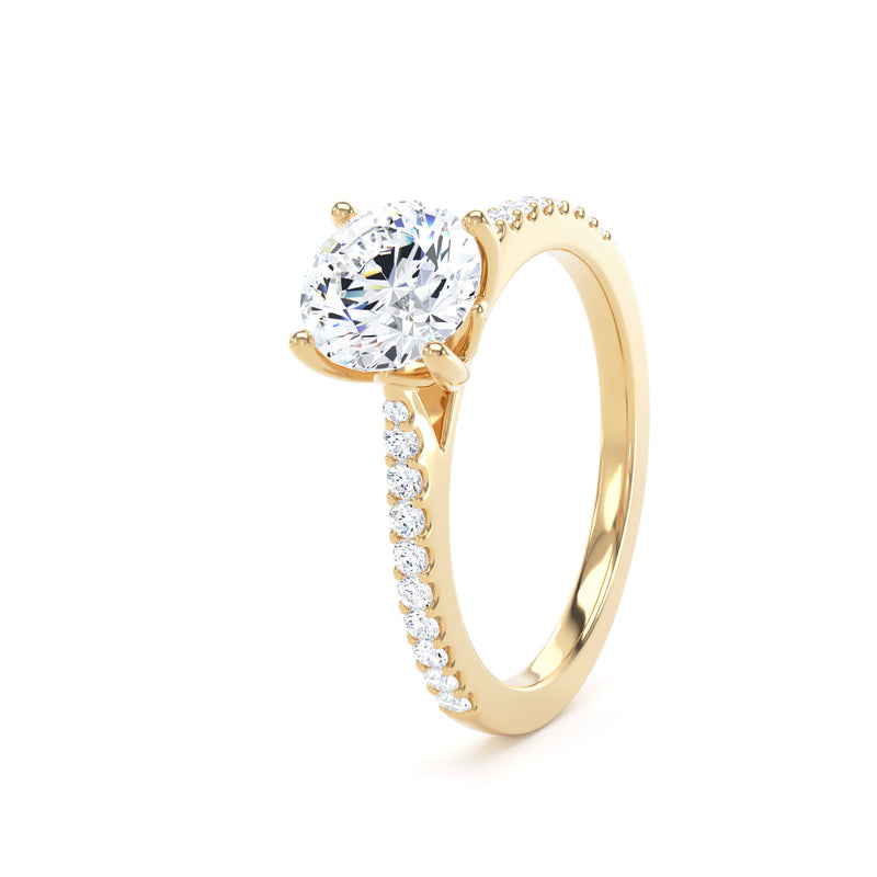 Ada Round Cut Engagement Ring in 18ct Yellow Gold