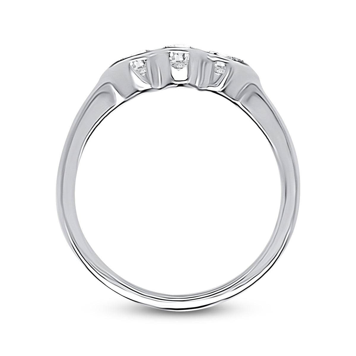 18K White Gold Trilogy Engagement Ring