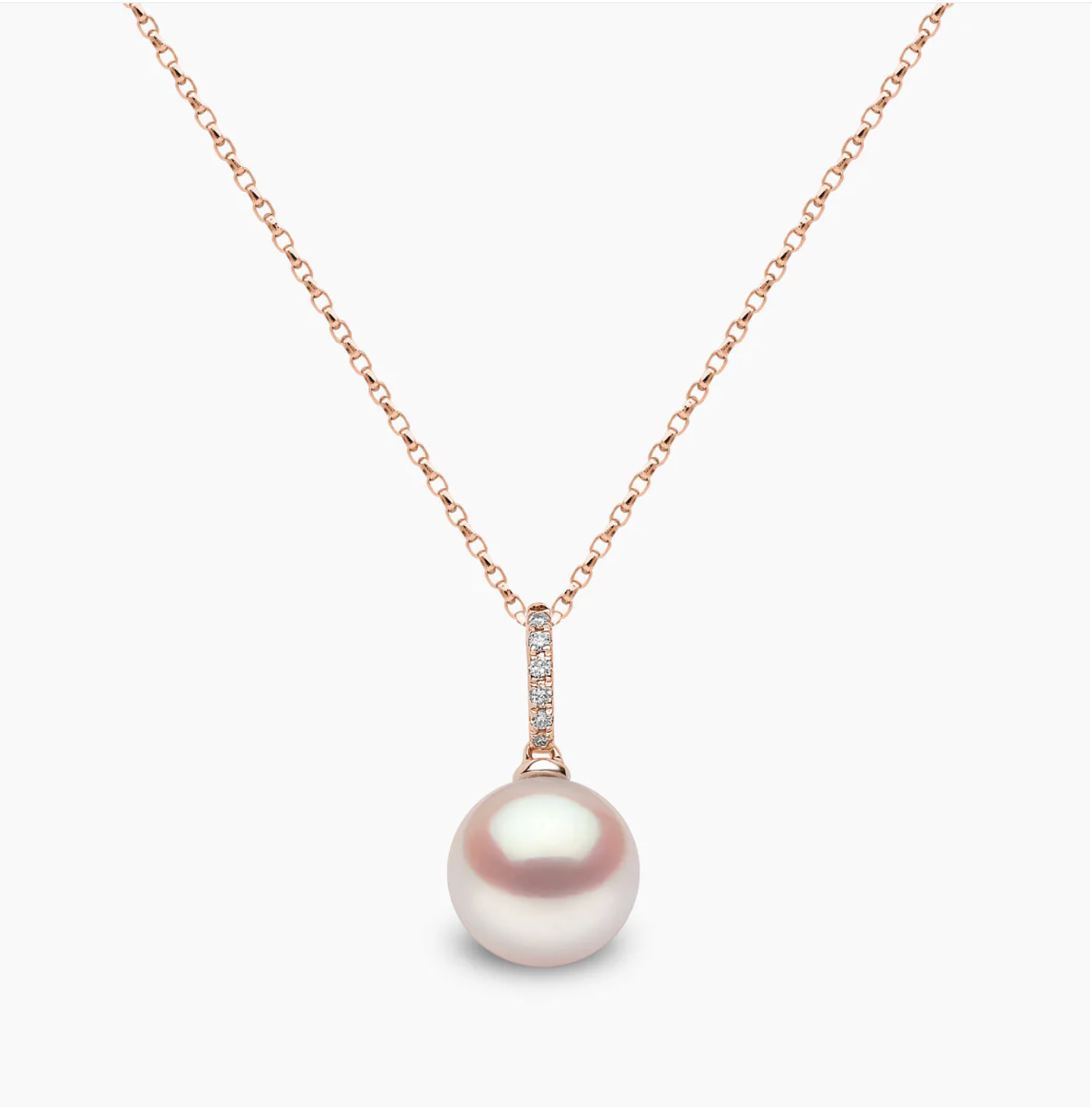 Classic 18K Rose Gold Freshwater Pearl Drop Pendant
