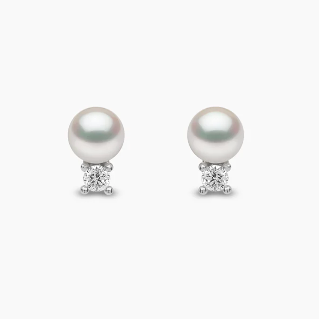 Trend 18K Gold Freshwater Pearl & Diamond Petite Stud Earrings