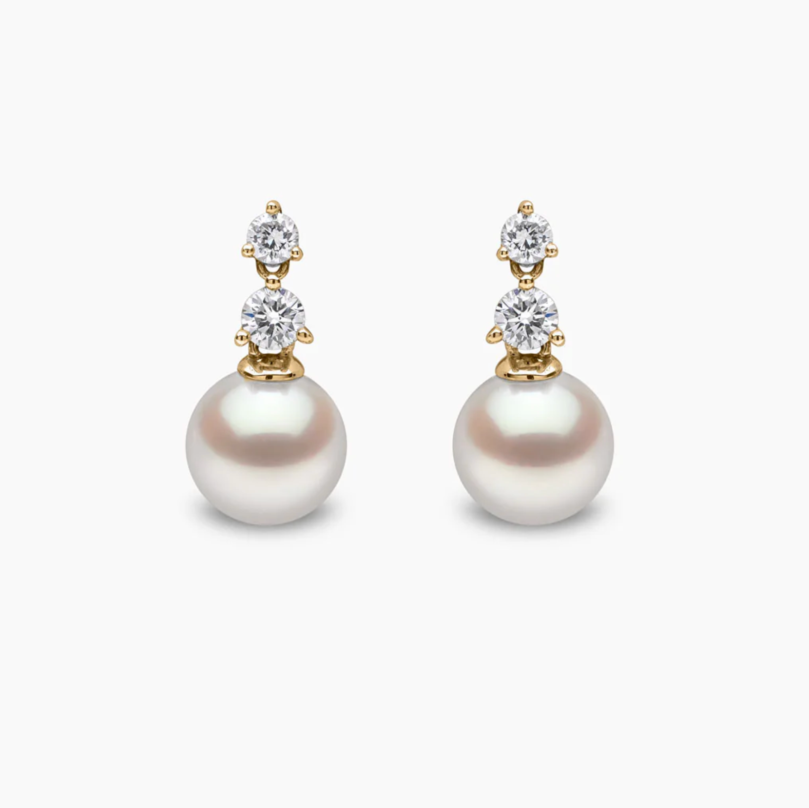 Diamond Classic 18K Gold Akoya Pearl & Diamond Earrings