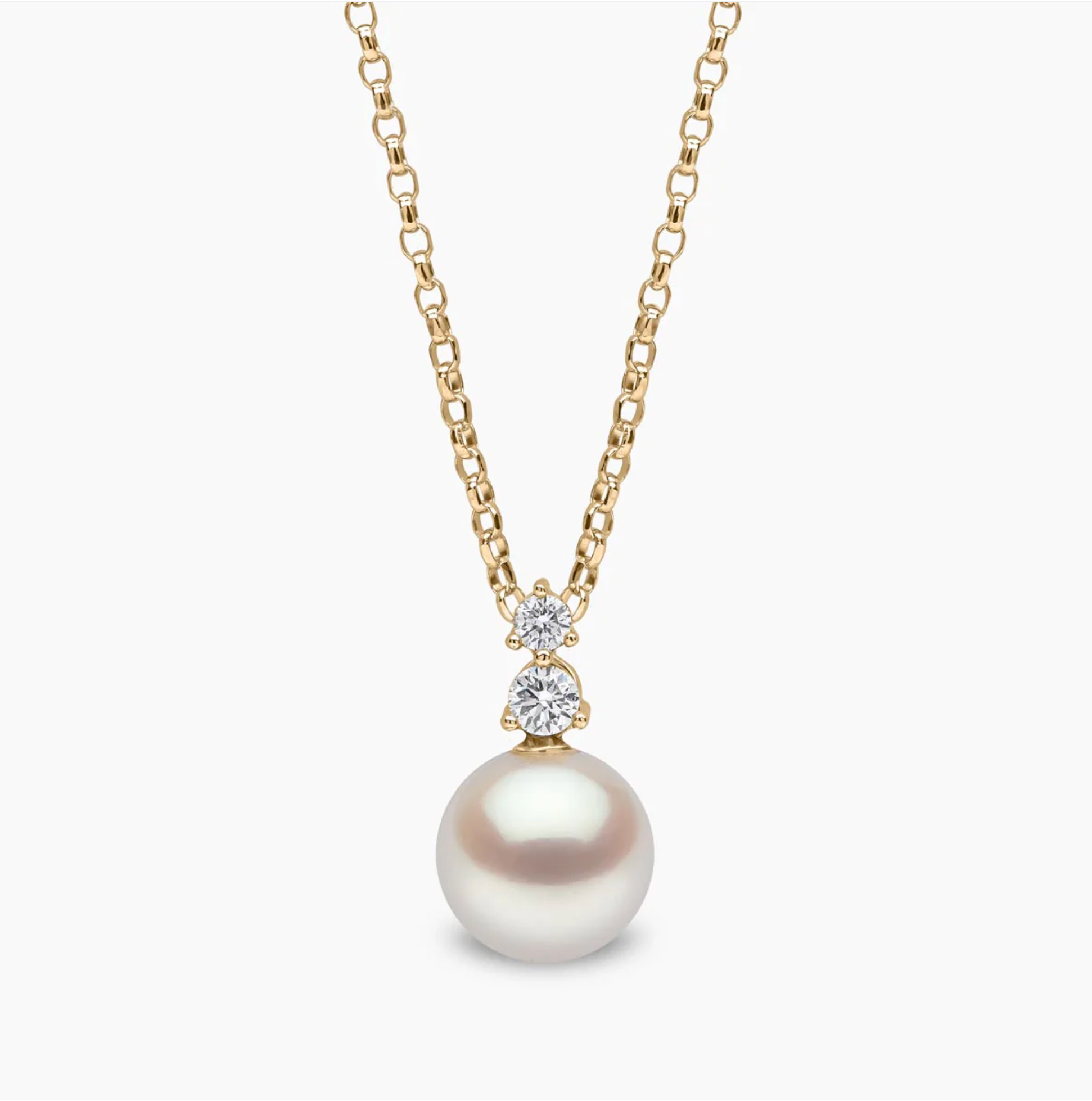 Diamond Classic 18K Gold Akoya Pearl & Diamond Pendant