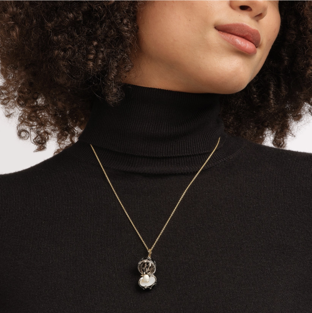 Fabergé Heritage Yellow and White Gold Diamond and Black Enamel Penguin Surprise Locket