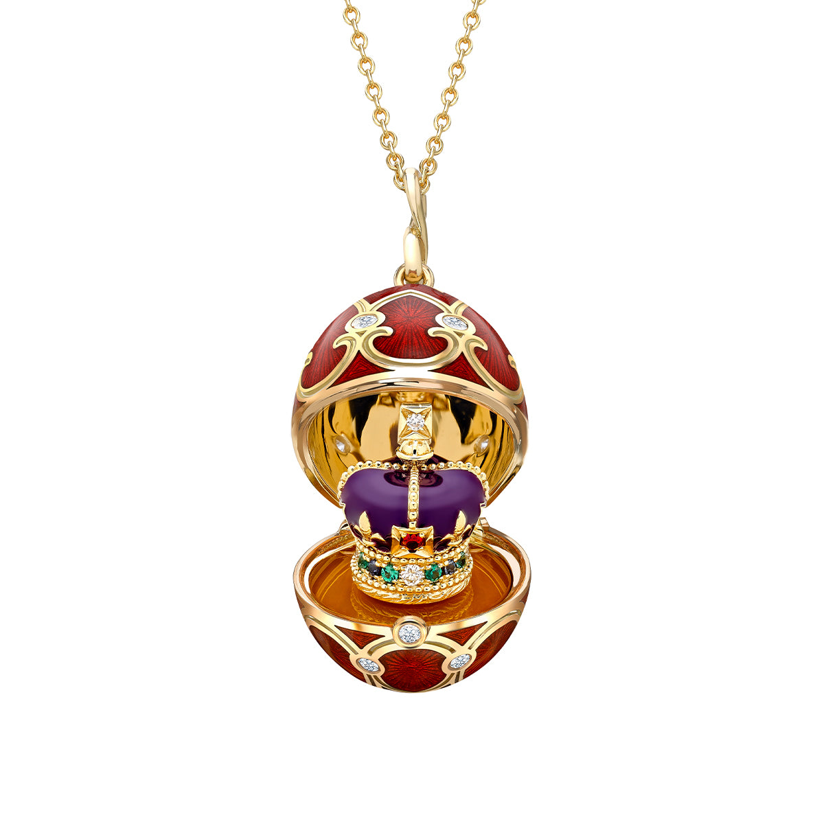 Faberge coronation egg surprise pendant JQ diamonds