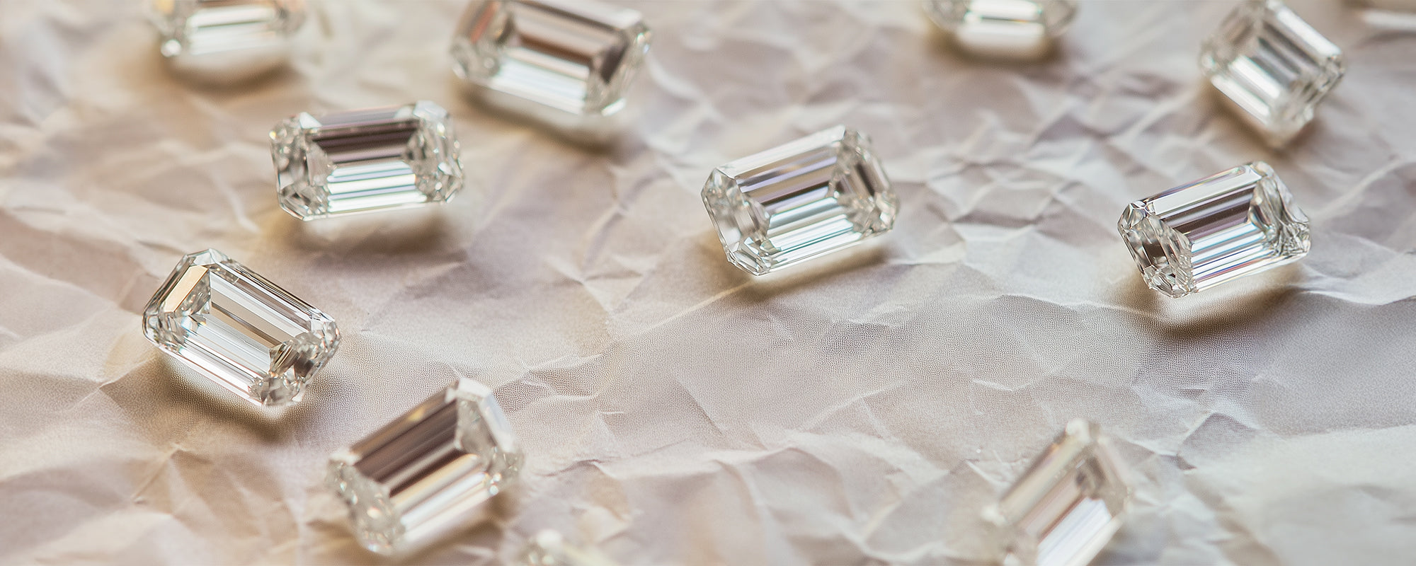 emerald cut diamonds on paper