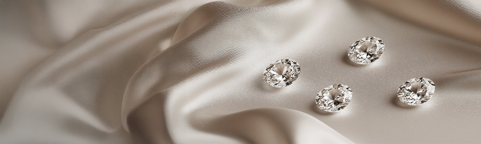 oval diamonds on silk