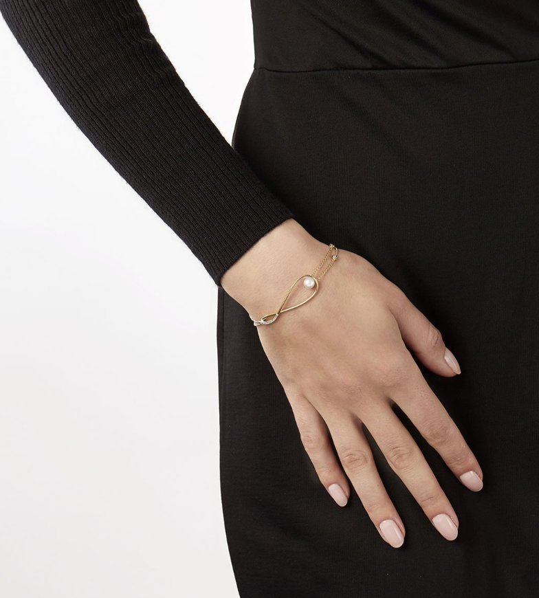 18K Yellow Gold Akoya Pearl & Diamond Bracelet