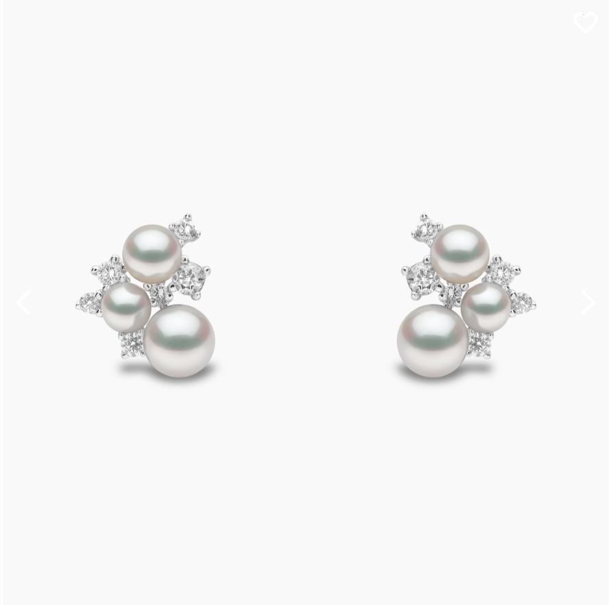 18K White Gold Freshwater Pearl & Diamond Stud Earrings