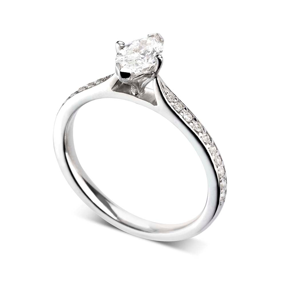 Maddie - Marquise Cut Diamond Shoulder Set Ring - JQD1023