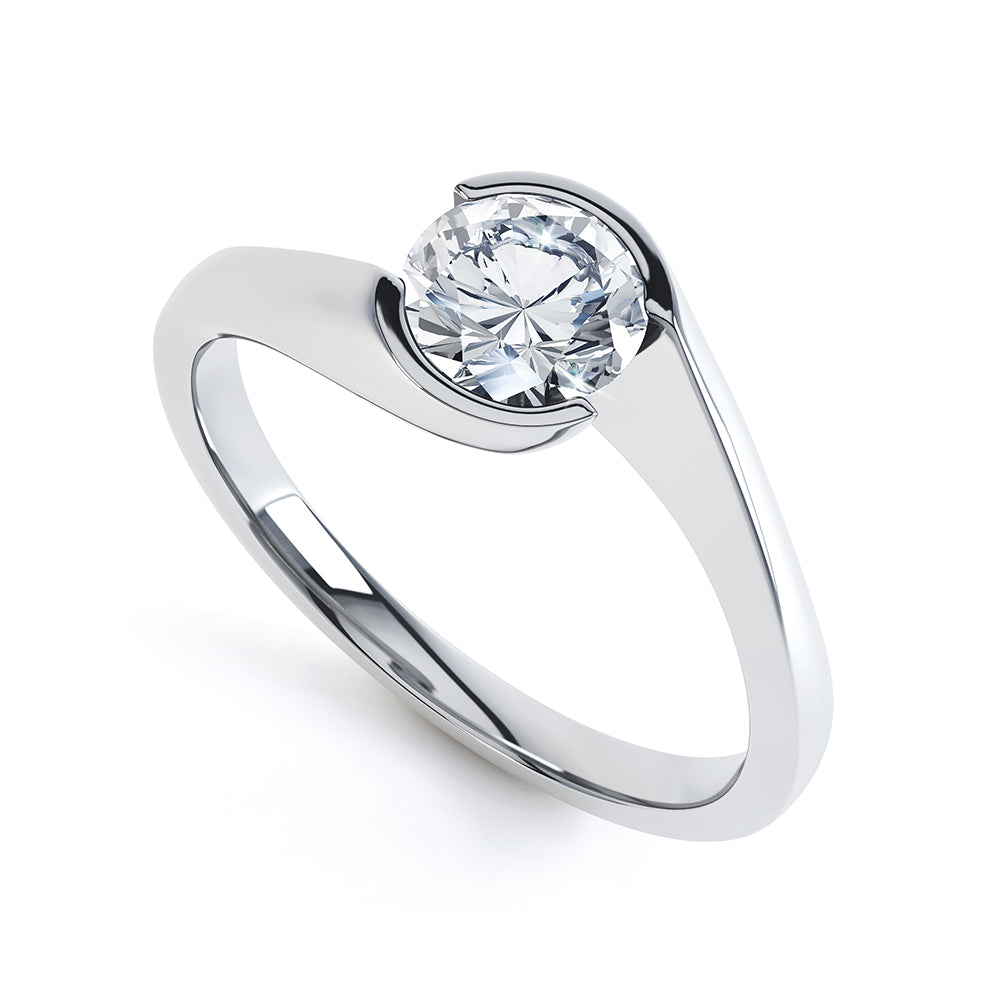 Round Rub Over Diamond Solitaire - JQD1007