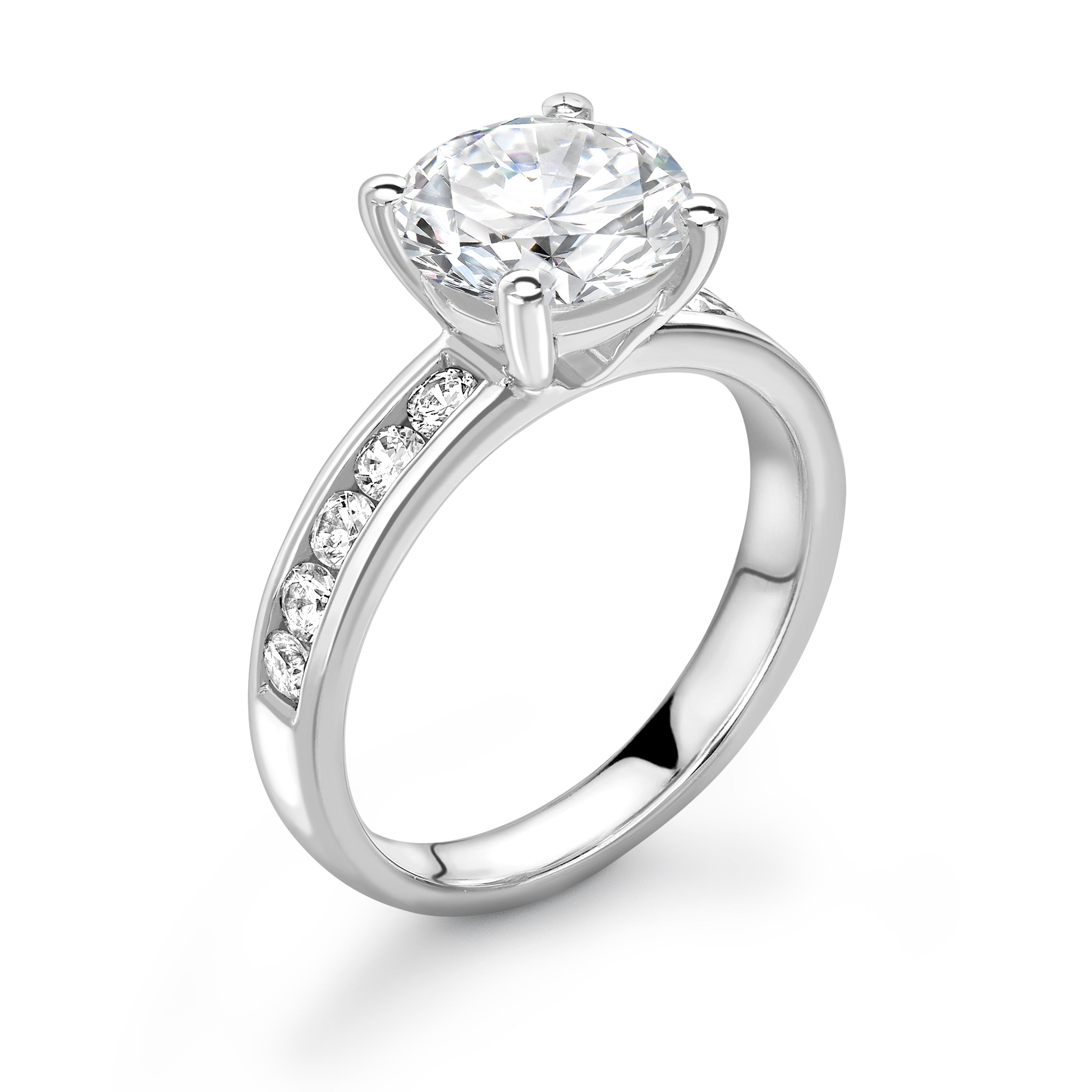 Naomi - Round Brilliant, Shoulder Set Ring