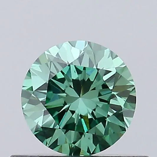 0.45ct Round Lab Grown Diamond (Colour Fancy Vivid Green, Clarity VS1, Cut EX, IGI Certified)