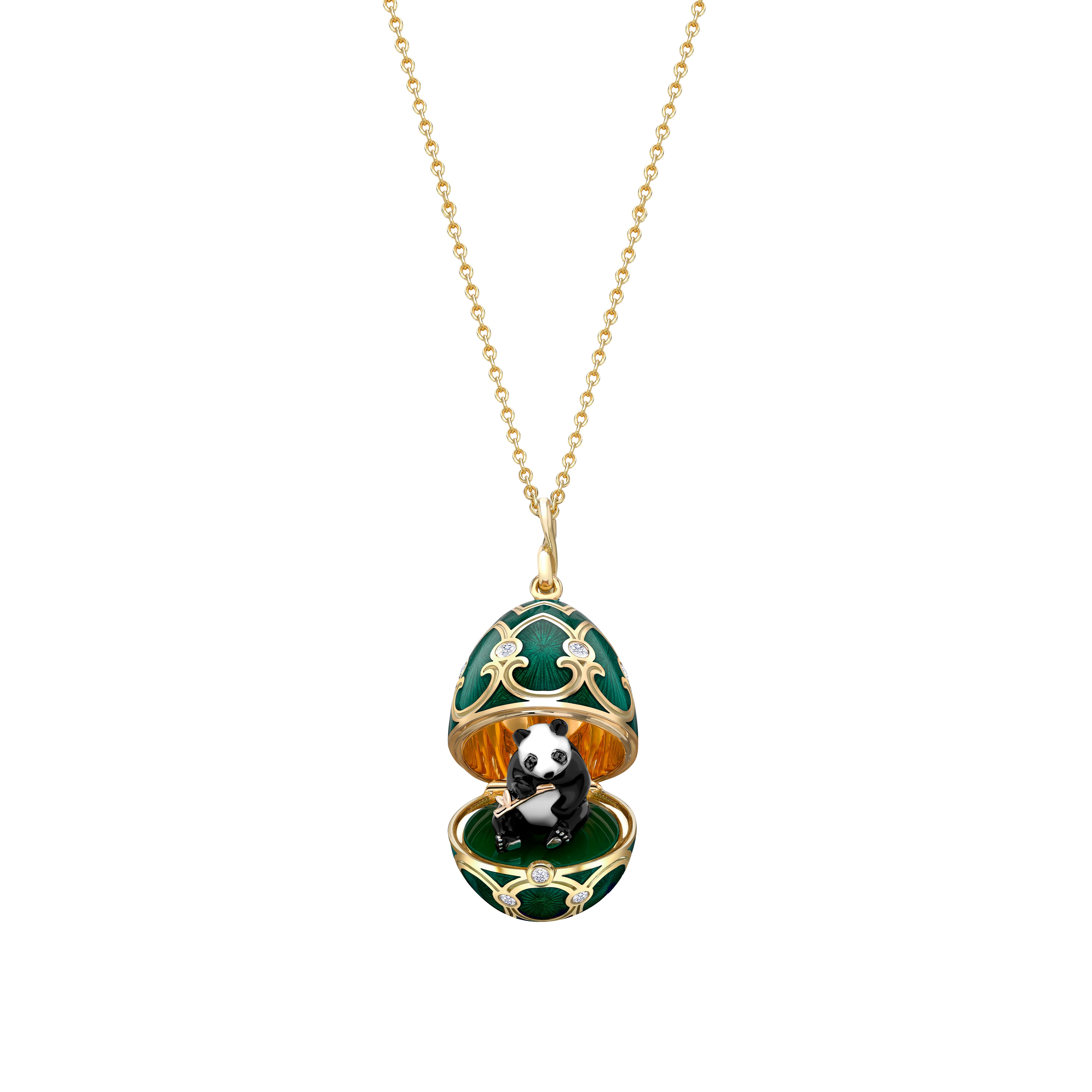 Fabergé Heritage Yellow and Rose Gold Surprise Panda Pendant