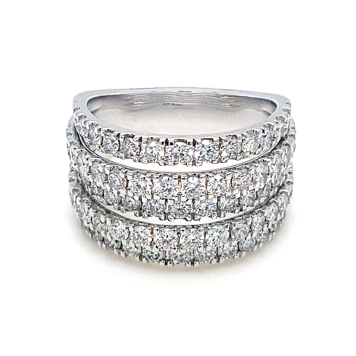 Platinum Multi-Row 2.00ct Diamond Dress Ring