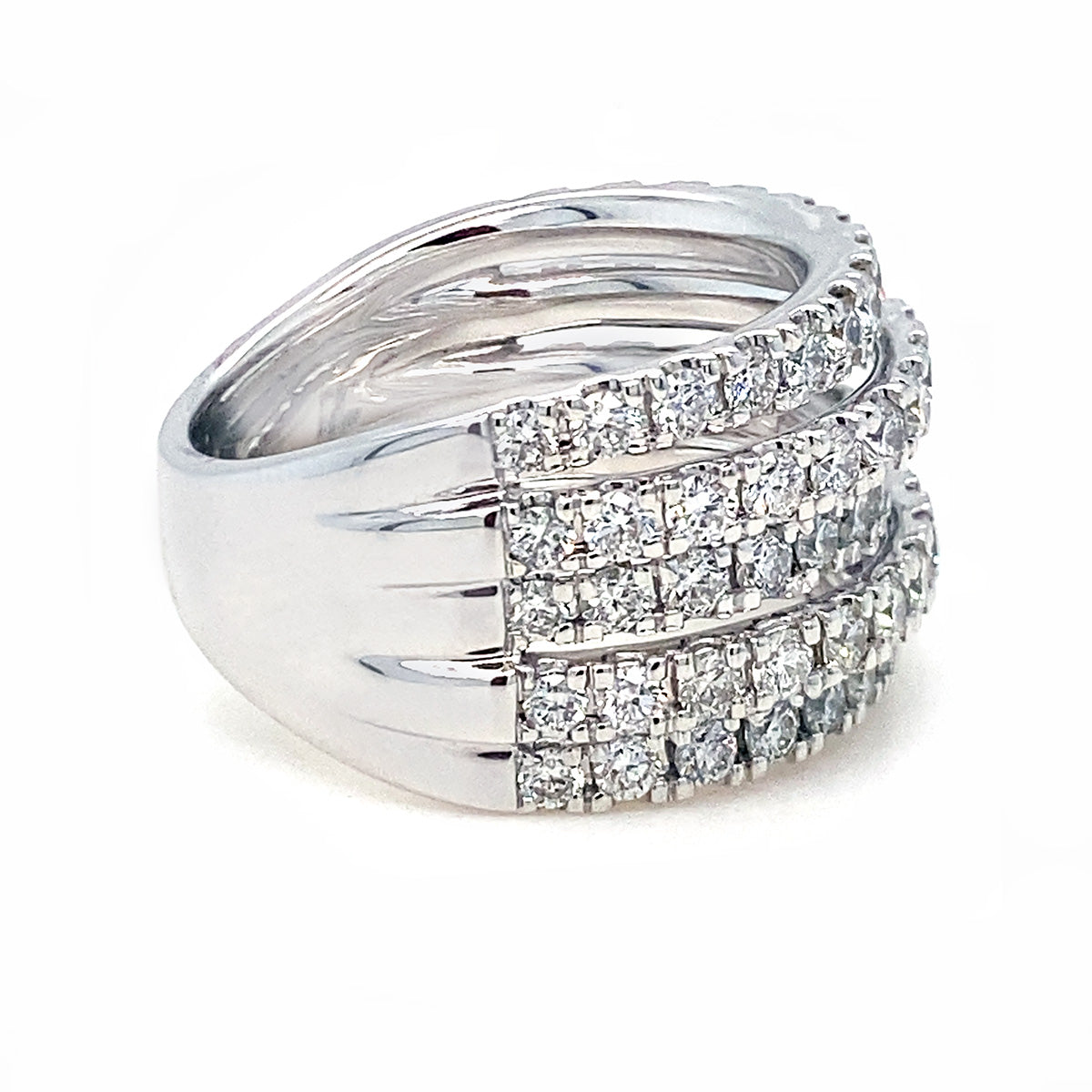 Platinum Multi-Row 2.00ct Diamond Dress Ring
