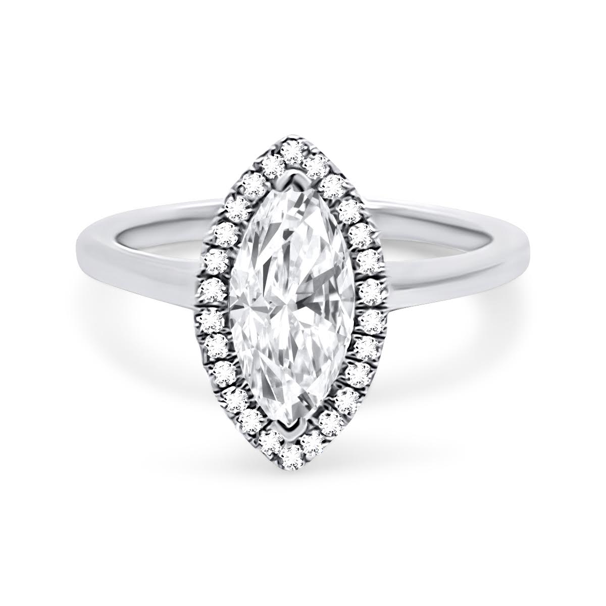Platinum Marquise Diamond Engagement Ring