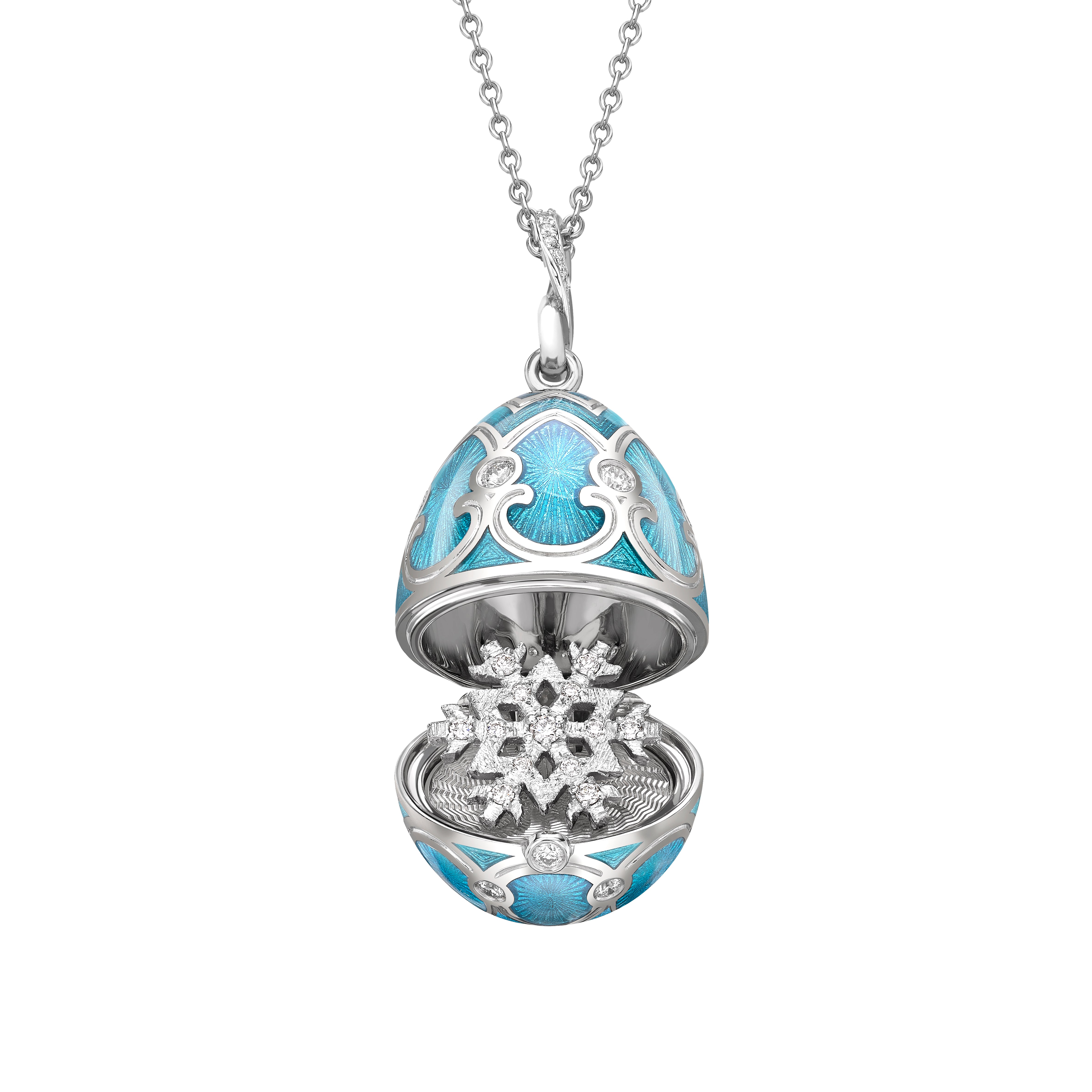 Fabergé Heritage White Gold Surprise Snowflake Pendant