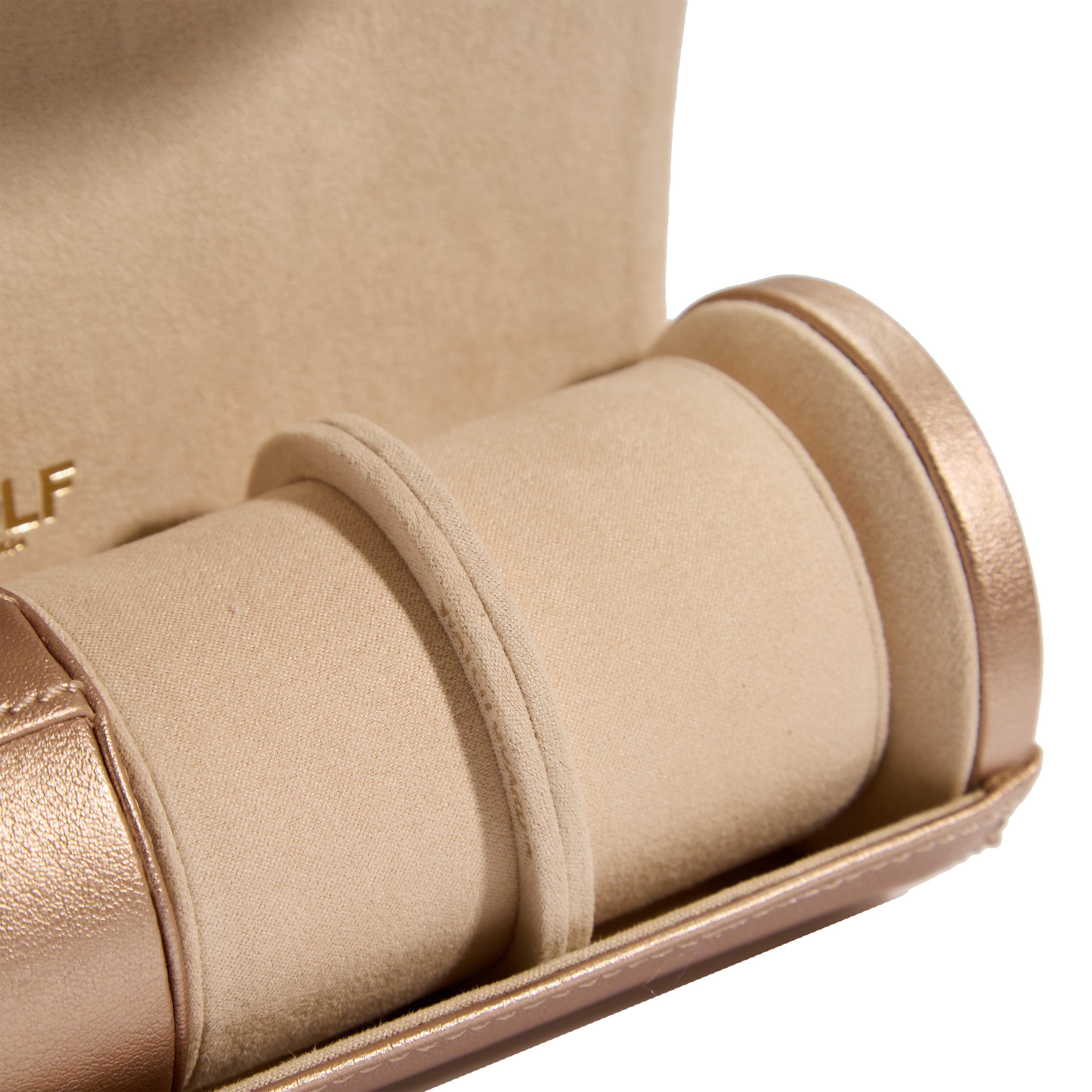 Rose Gold WOLF Palermo Double Watch Roll with Jewellery Pouch