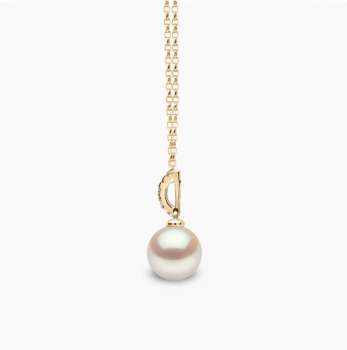 Classic 18K Yellow Gold Freshwater Pearl Drop Pendant