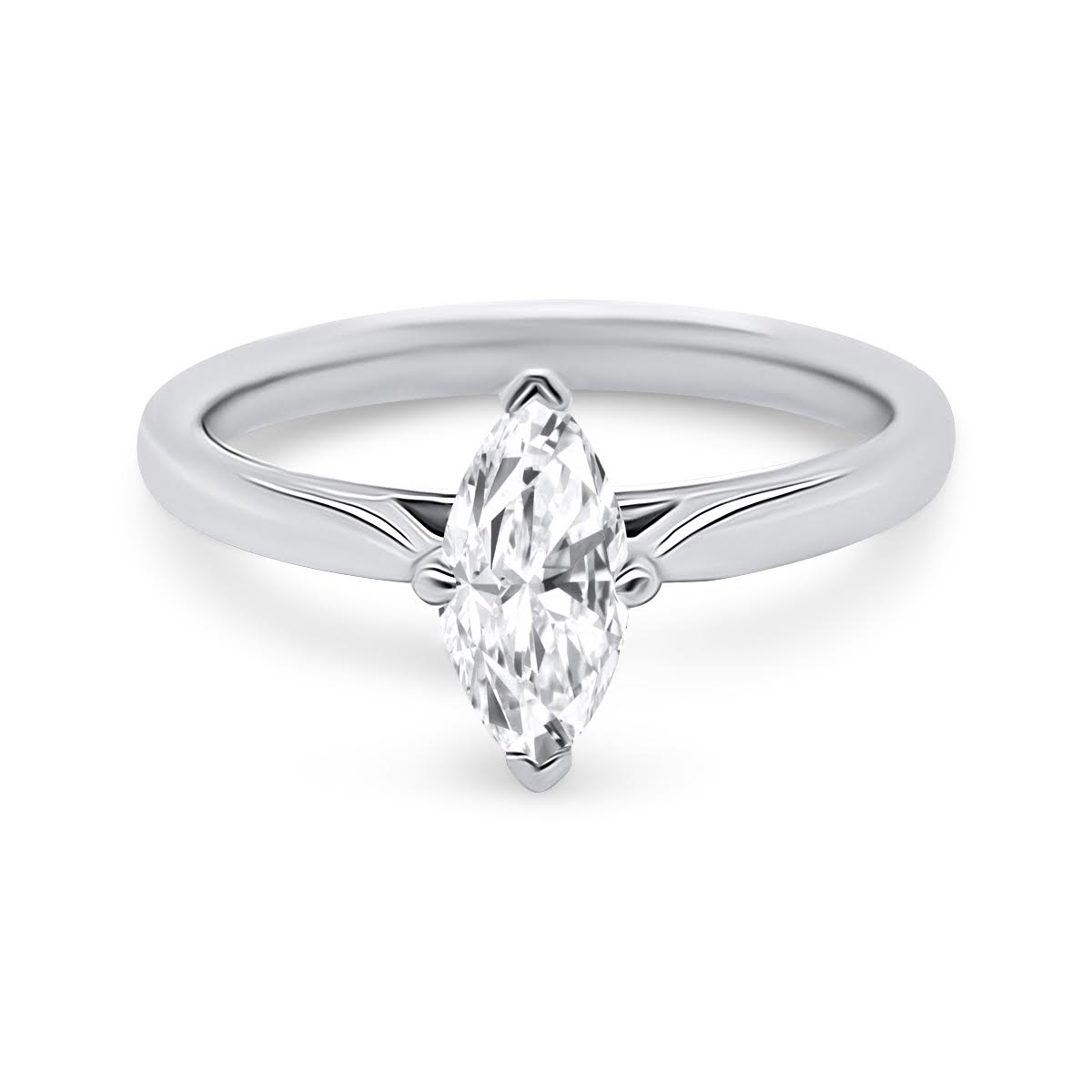 Platinum Marquise Solitaire Diamond Engagement Ring