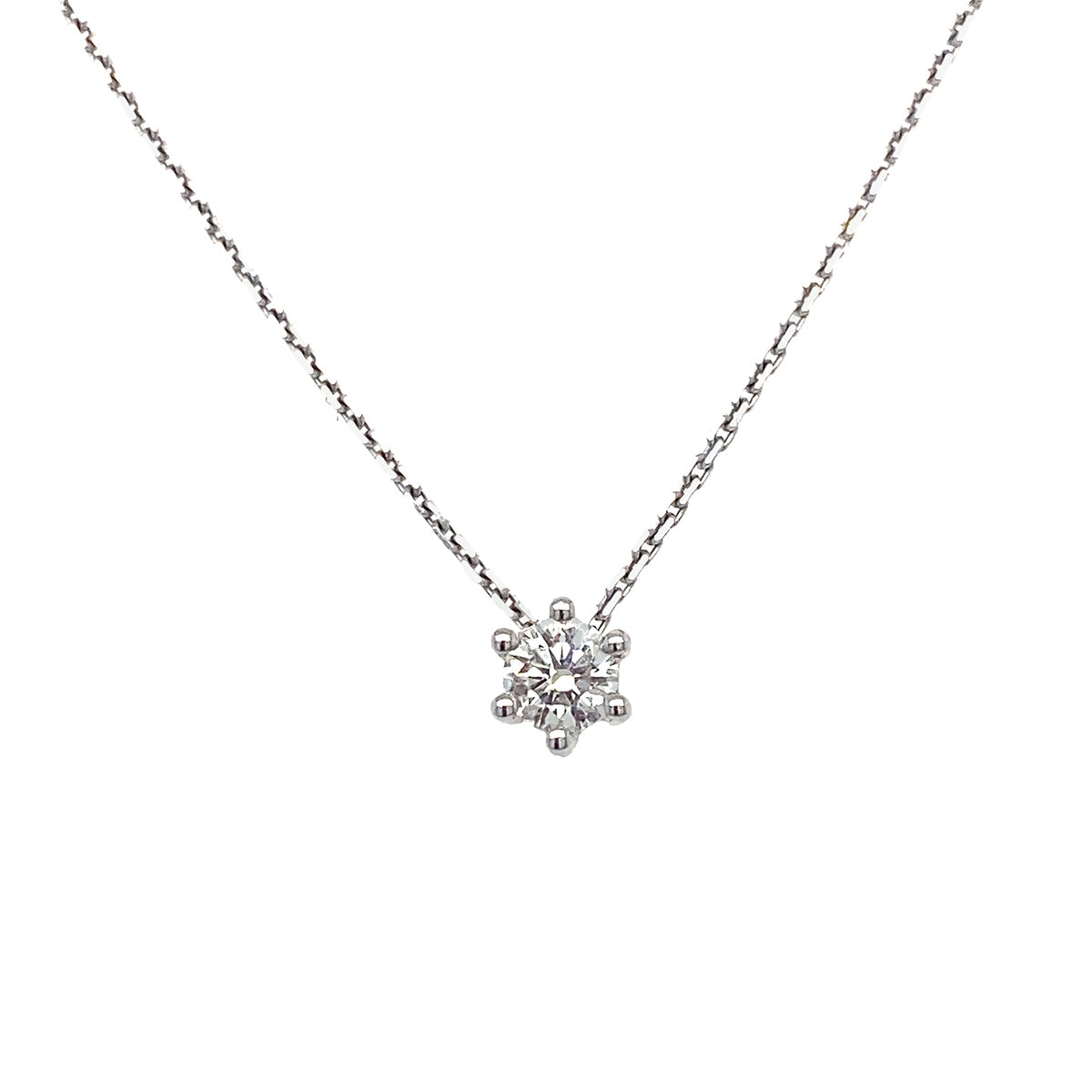 18K White Gold 0.24K Diamond Solitaire Pendant