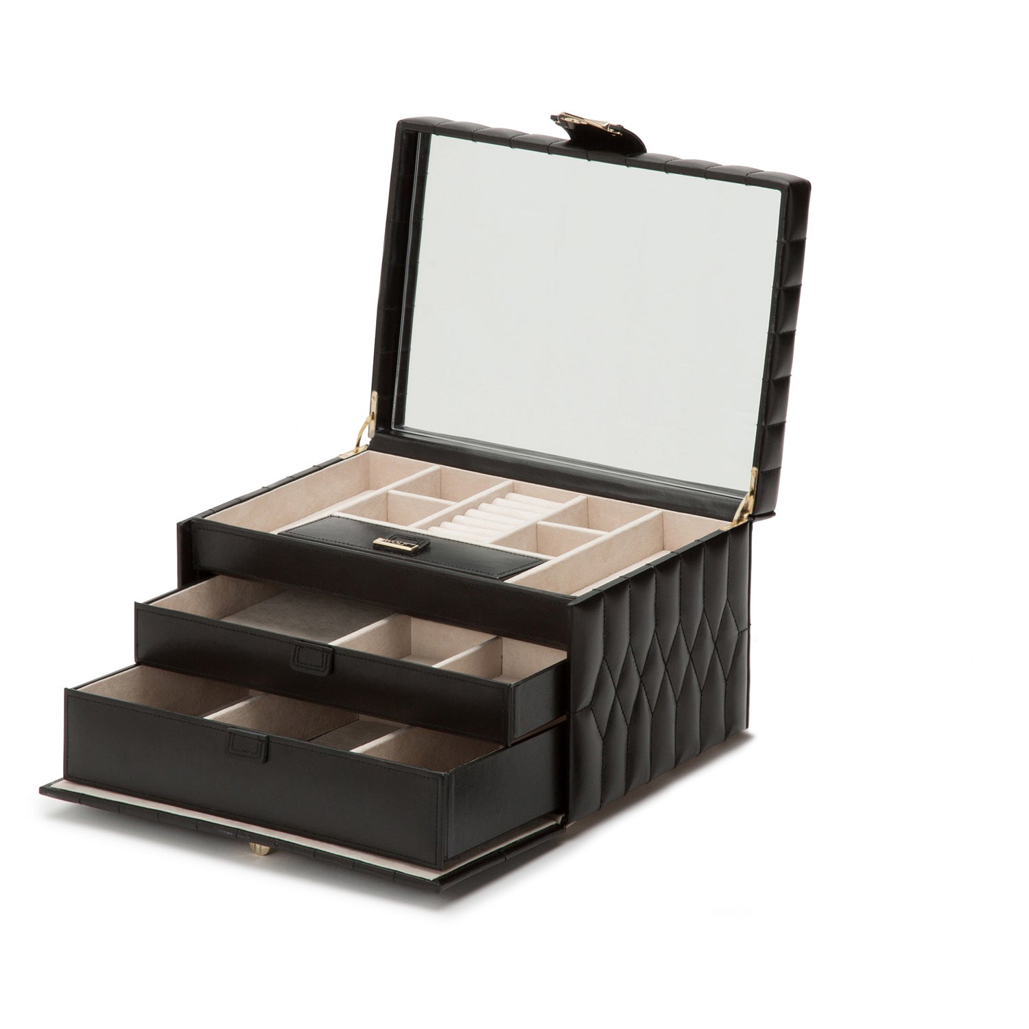 Black WOLF Caroline Medium Jewellery Case