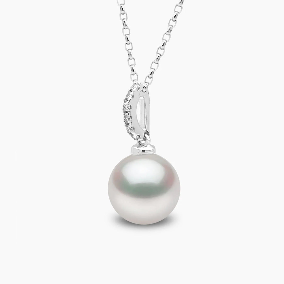 Classic 18K White Gold Freshwater Pearl Drop Pendant