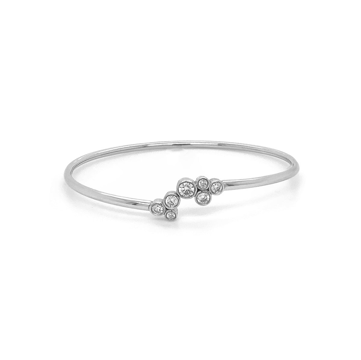 18K White Gold Diamond Flexible Bangle