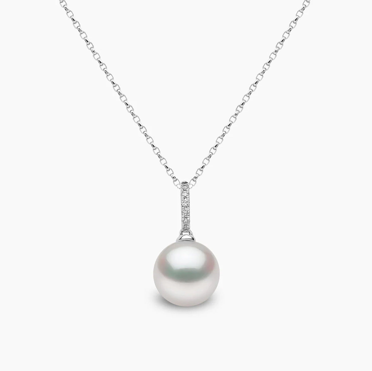 Classic 18K White Gold Freshwater Pearl Drop Pendant