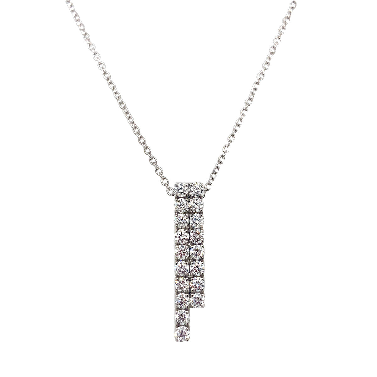 18K White Gold 1.50ct Diamond Skyline Necklace