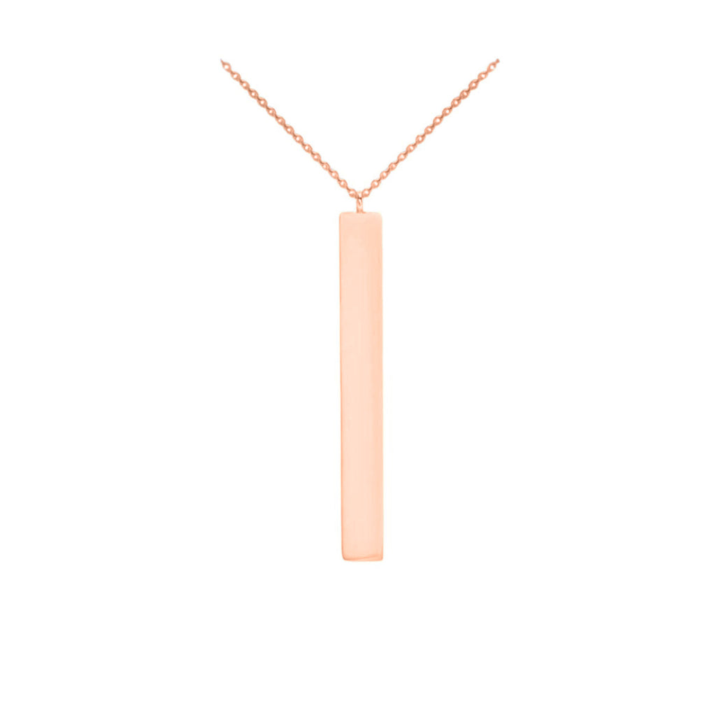 9K ROSE GOLD 4.9MM X 39.7MM VERTICAL-BAR ADJUSTABLE NECKLACE/ 16"-17"