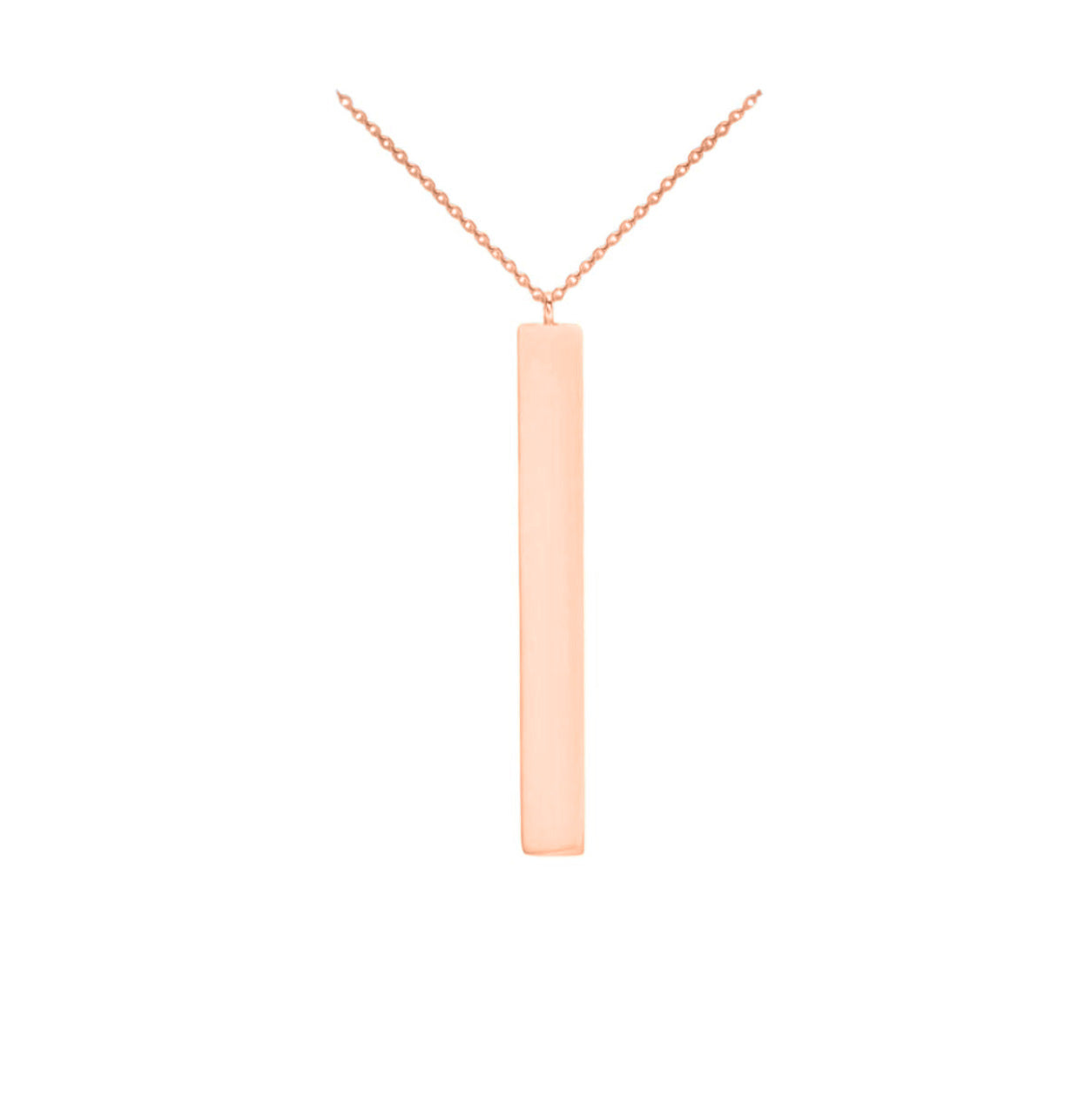 9K ROSE GOLD 4.9MM X 39.7MM VERTICAL-BAR ADJUSTABLE NECKLACE/ 16"-17"