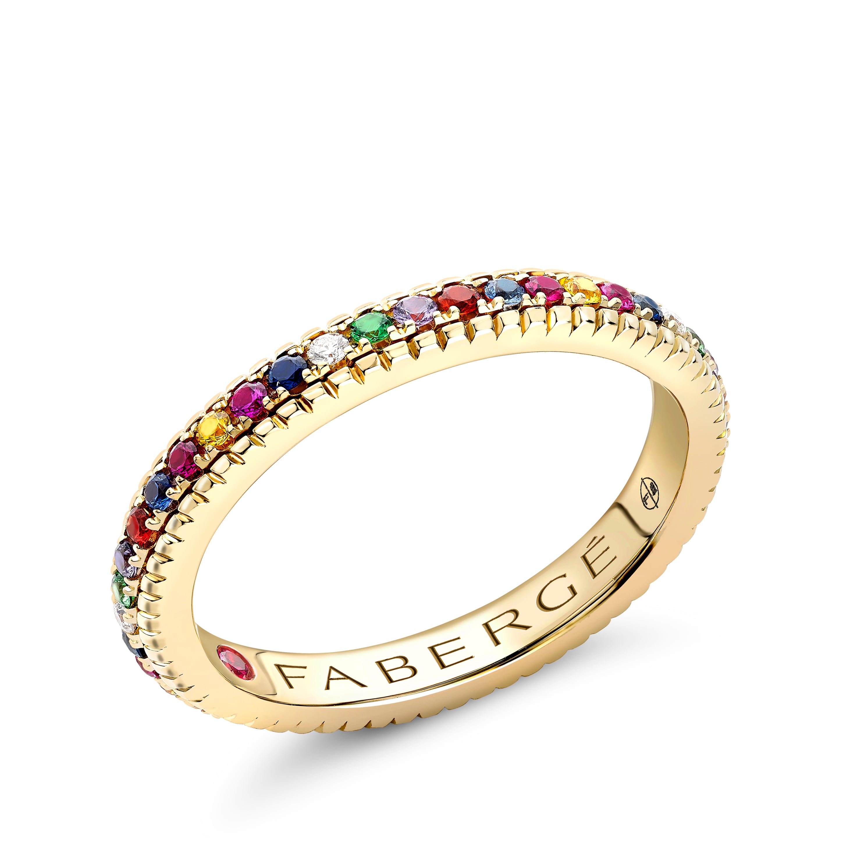 Fabergé Love by Fabergé Yellow Gold Eternity Ring with Mixed Gemstones