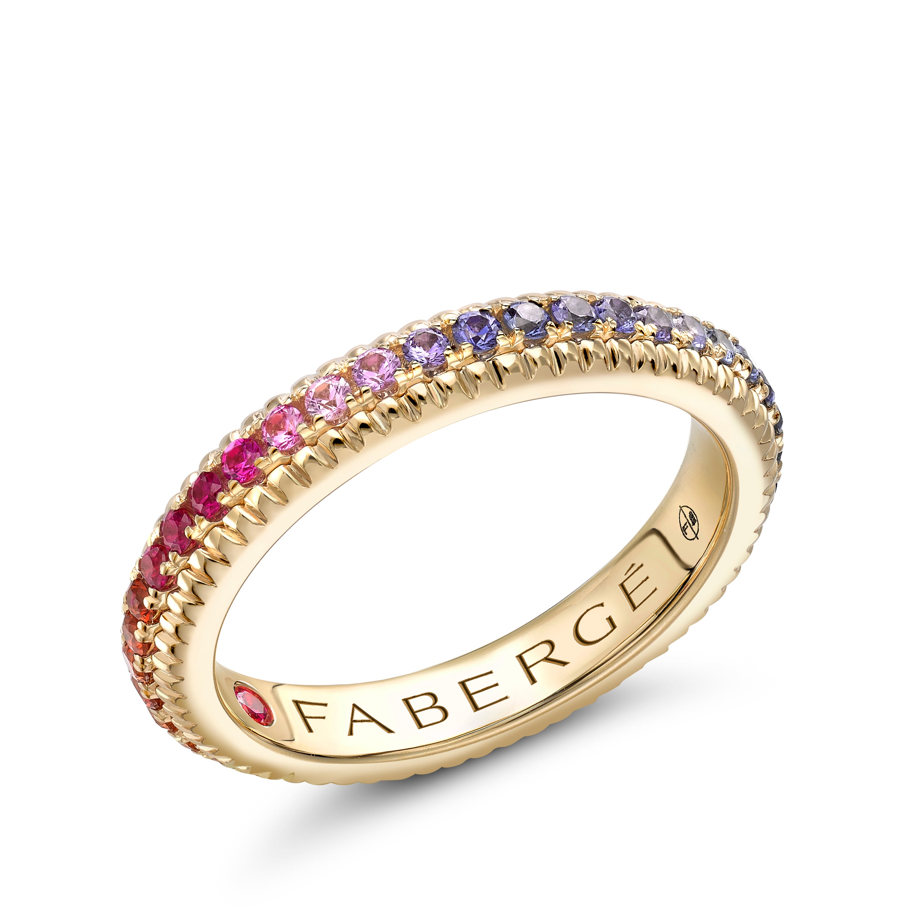 Fabergé Love by Fabergé Yellow Gold Eternity Ring with Mixed Gemstones
