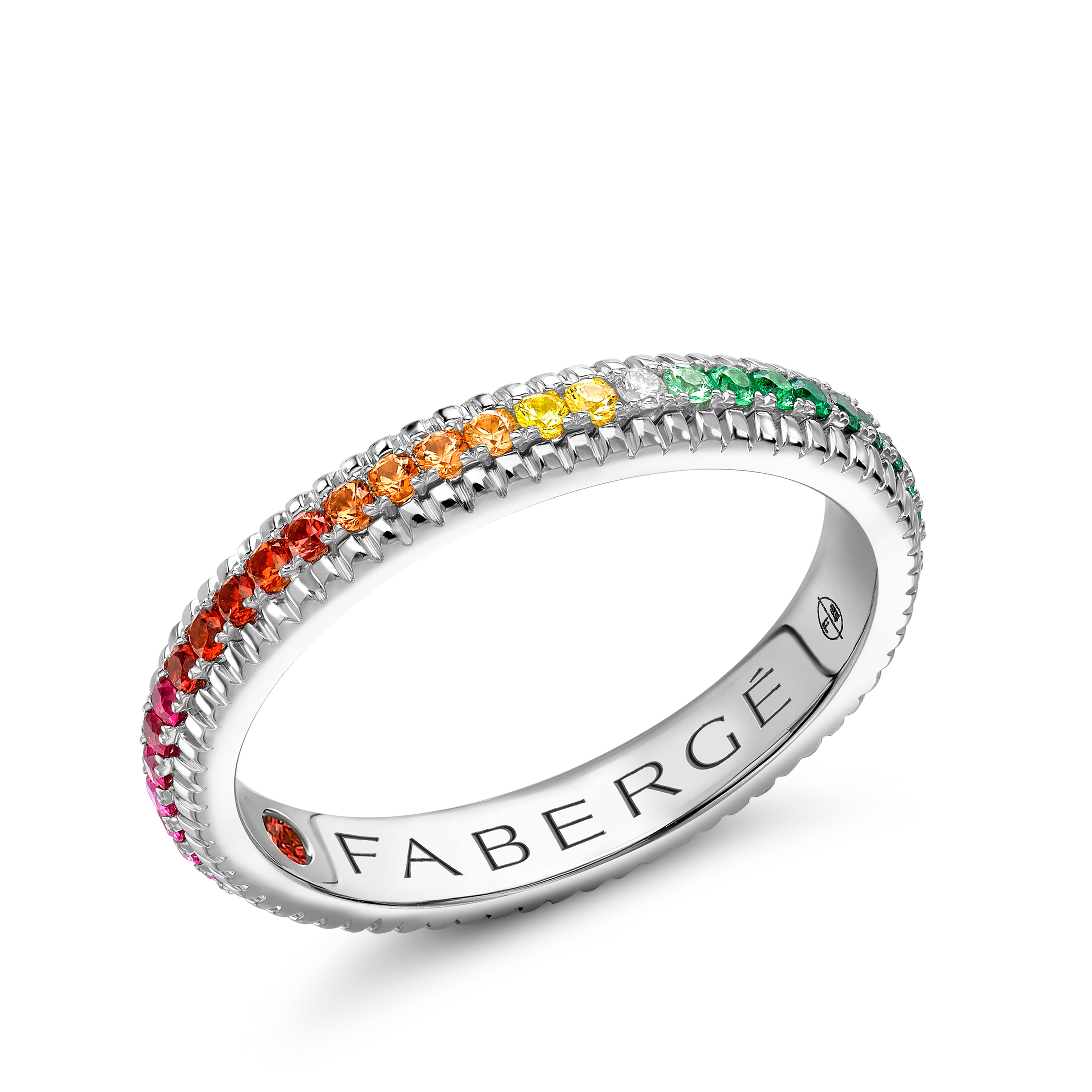 Fabergé Love by Fabergé White Gold Eternity Ring with Mixed Gemstones